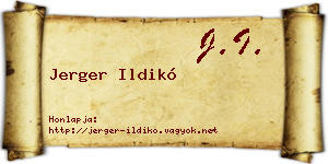 Jerger Ildikó névjegykártya